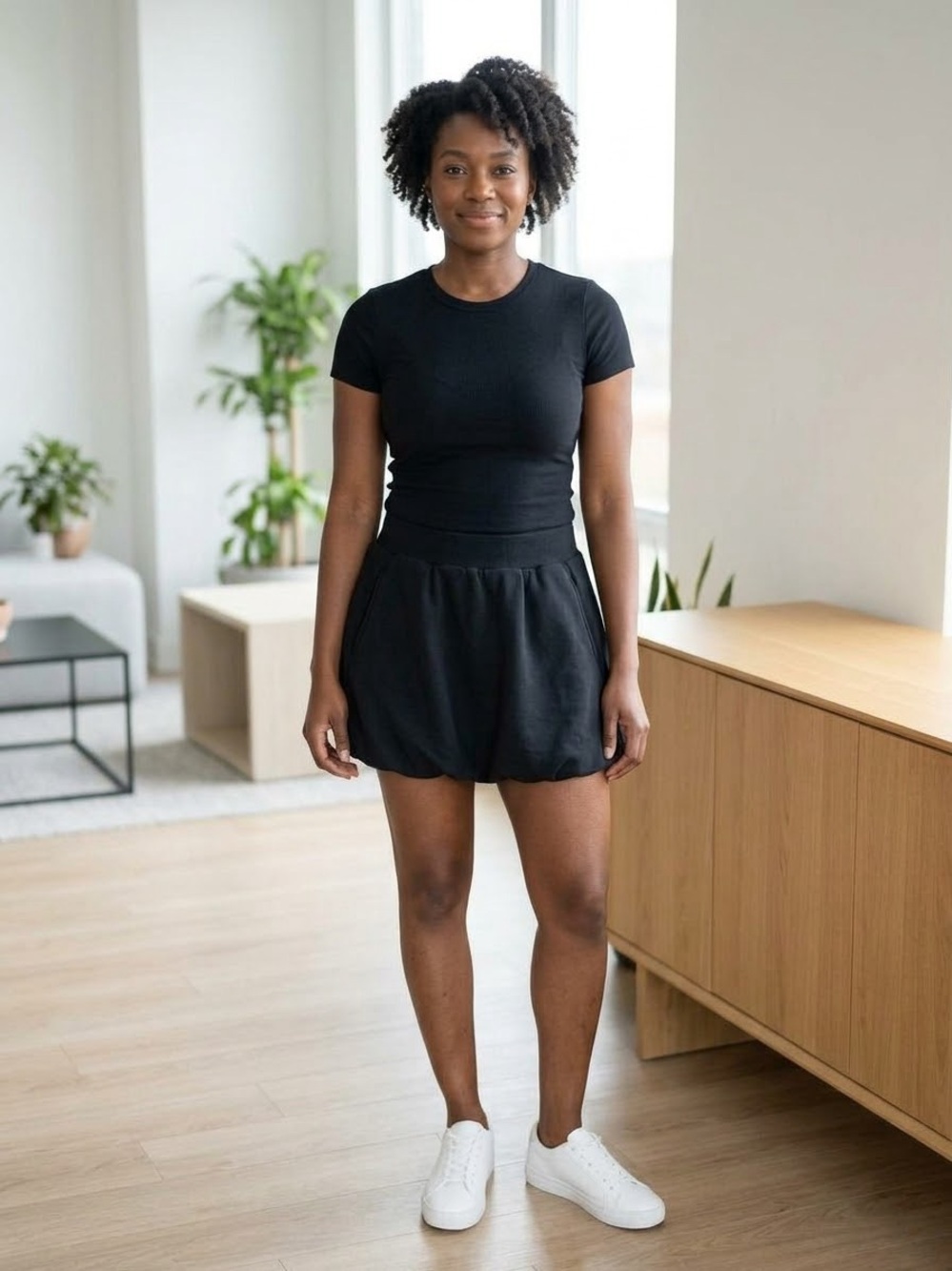 NWT OFFLINE By Aerie Black Bubble Skort - Size Small 